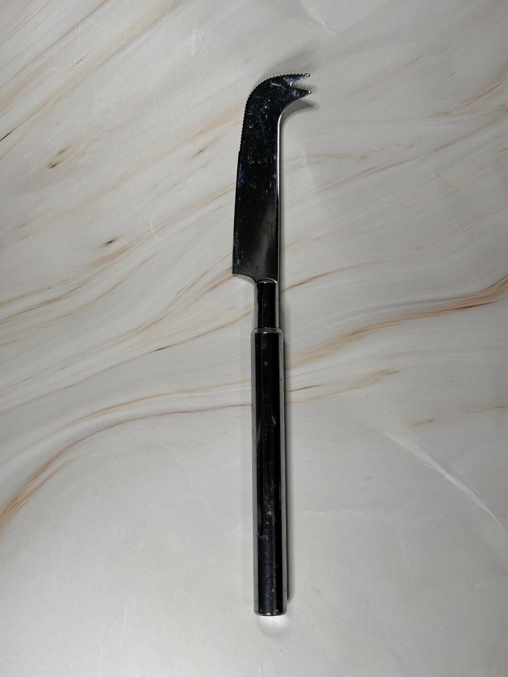 Cheese Knife With Piercing Fork End Taiwan Vintage 7" Serrated Stainless Steel